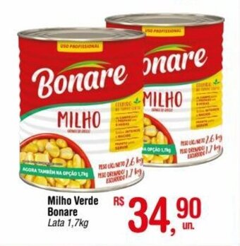 Fort Atacadista Milho Verde Bonare Lata 1,7kg oferta