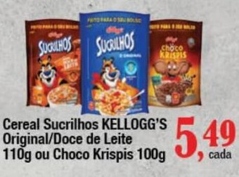 Cereal Sucrilhos KELLOGG'S Original/Doce de Leite 110g ou Choco Krispis 100g