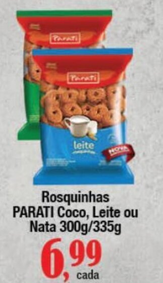 Supermercados Unidos Rosquinhas PARATI Coco, Leite ou Nata 300g/335g oferta