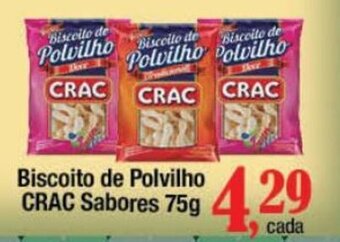 Supermercados Unidos Biscoito de Polvilho CRAC Sabores 75g oferta