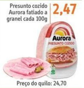 Sonda Presunto cozido Aurora fatiado a granel cada 100g oferta