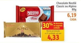 Sonda Chocolate Nestlé Classic ou Alpino 80g oferta