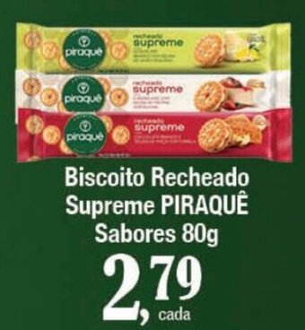 Supermercados Unidos Biscoito Recheado Supreme PIRAQUÊ Sabores 80g oferta