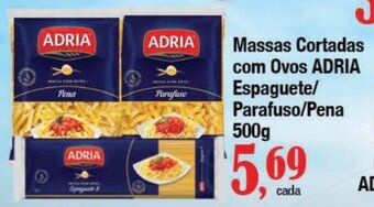 Supermercados Unidos Massas Cortadas com Ovos ADRIA Espaguete/ Parafuso/Pena 500g oferta
