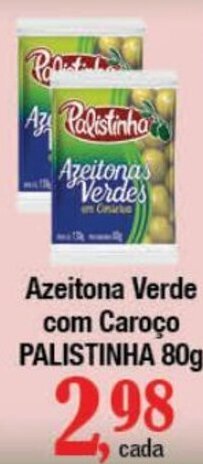 Supermercados Unidos Azeitona Verde com Caroço PALISTINHA 80g oferta