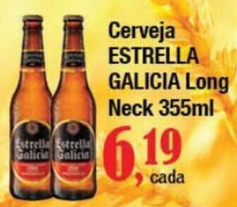 Supermercados Unidos Cerveja ESTRELLA GALICIA Long Neck 355ml oferta