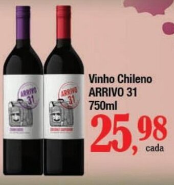 Supermercados Unidos Vinho Chileno ARRIVO 31 750ml oferta