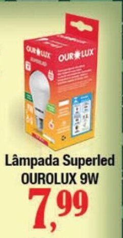Supermercados Unidos Lâmpada Superled OUROLUX 9W oferta
