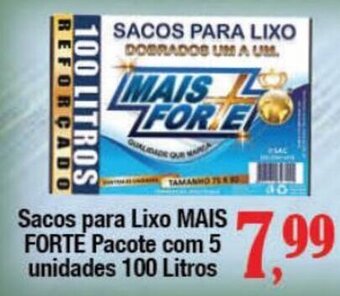 Supermercados Unidos Sacos para Lixo MAIS FORTE Pacote com 5 unidades 100 Litros oferta