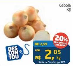 Tenda Atacado Cebola kg oferta