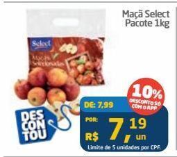 Tenda Atacado Maçã select pacote 1kg oferta