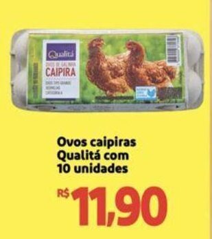 Extra Supermercado Ovos caipiras Qualitá com 10 unidades oferta