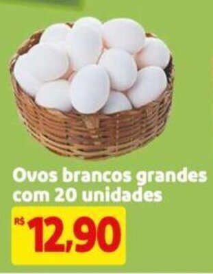 Extra Supermercado Ovos brancos grandes com 20 unidades oferta