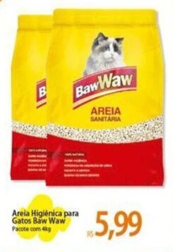 Areia Higiênica para Gatos Baw Waw Pacote com 4kg