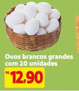 Mercado Extra Ovos brancos grandes com 20 unidades oferta