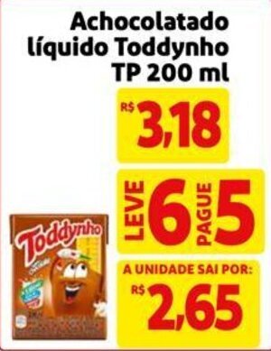 Achocolatado Liquido Toddynho 200ml oferta na Dia