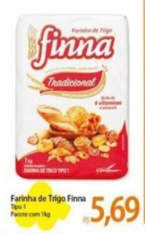 Atacadão Farinha de Trigo Finna Tipo 1 Pacote com 1kg oferta