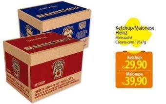 Atacadão Ketchup/Maionese Heinz Minissachê Caixeta com 176x7g oferta