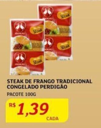Assaí Atacadista STEAK DE FRANGO TRADICIONAL CONGELADO PERDIGÃO PACOTE 100G oferta