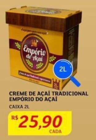 Assaí Atacadista CREME DE AÇAÍ TRADICIONAL EMPÓRIO DO AÇAI CAIXA 2L oferta