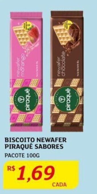 Assaí Atacadista BISCOITO NEWAFER PIRAQUÊ SABORES PACOTE 100G oferta