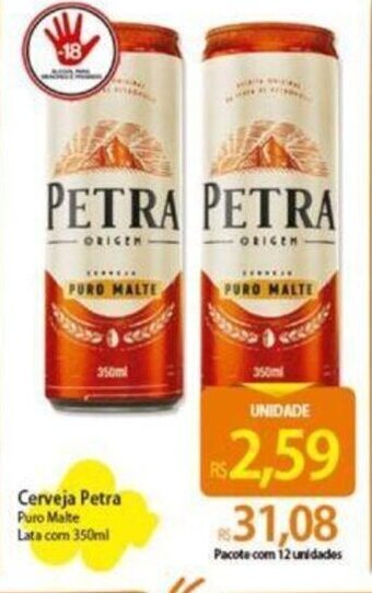 Atacadão Cerveja Petra Puro Malte Lata com 350ml oferta
