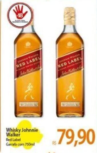Atacadão Whisky Johnnie Walker Red Label Garrafa com 750ml oferta