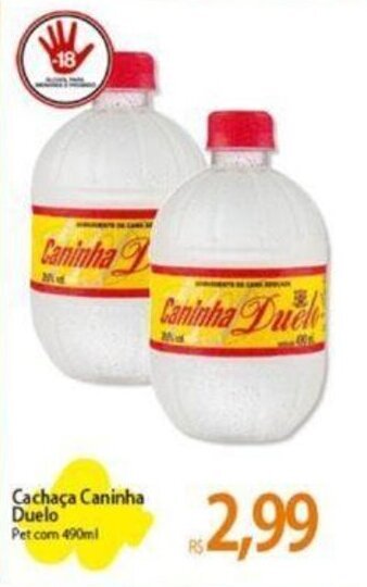 Atacadão Cachaça Caninha Duelo Pet.com -490ml oferta
