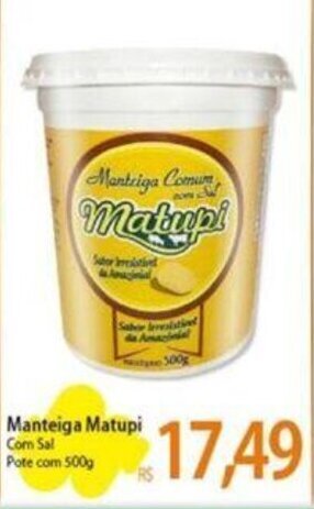 Atacadão Manteiga Matupi Com Sal Pote com 500g oferta