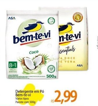 Atacadão Detergente em Pó Bem-te-vi Vários tipos Pacote com 500g oferta
