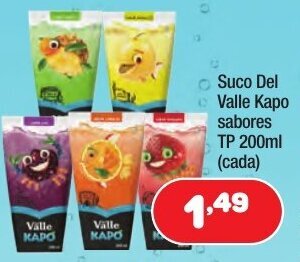 Costazul Supermercados Suco Del Valle Kapo sabores TP 200ml (cada) oferta