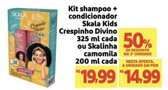 Extra Supermercado Kit shampoo + condicionador Skala Kids Crespinho Divino 325 ml cada ou Skalinha camomila 200 ml cada oferta