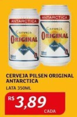 Assaí Atacadista CERVEJA PILSEN ORIGINAL ANTARCTICA LATA 350ML oferta