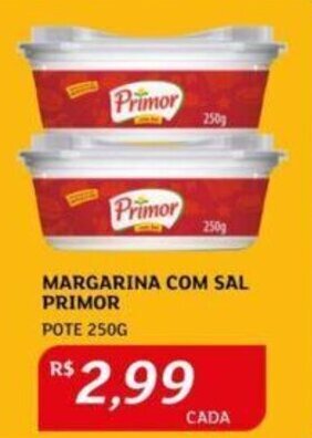 MARGARINA COM SAL PRIMOR POTE 250G