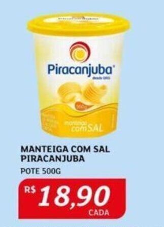 MANTEIGA COM SAL PIRACANJUBA POTE 500G