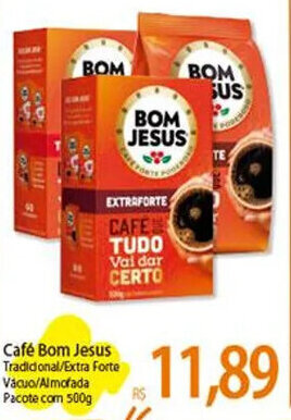 Atacadão Café Bom Jesus Tradicional/Extra Forte Vacuo/Almofada Pacote com 500g oferta