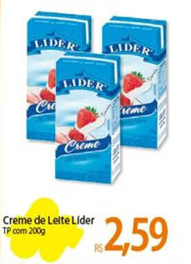 Atacadão Creme de Leite Lider TP com 200g oferta