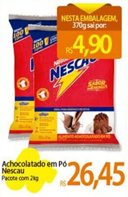 Atacadão Achocolatado em Pó Nescau Pacote com 2kg oferta
