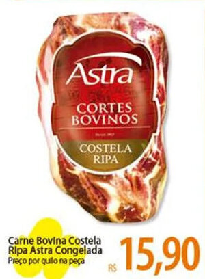 Carne Bovina Costela Ripa Astra Congelada Preço por quilo na peça