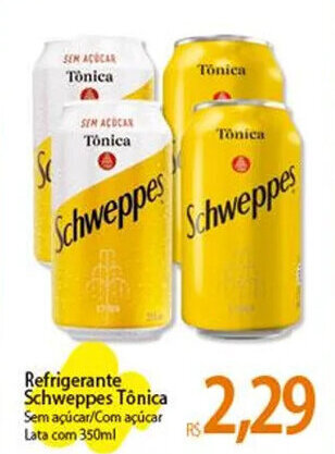 Atacadão Refrigerante Schweppes Tônica Sem açúcar/Com açúcar Lata com 350ml oferta