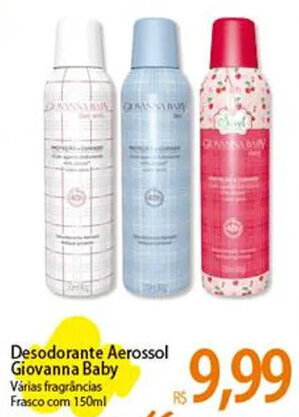 Desodorante Aerossol Giovanna Baby Várias fragrâncias Frasco com 150ml