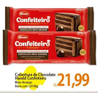 Atacadão Cobertura de Chocolate Harald Confeiteiro Meio Amargo Barra com 1,010kg oferta