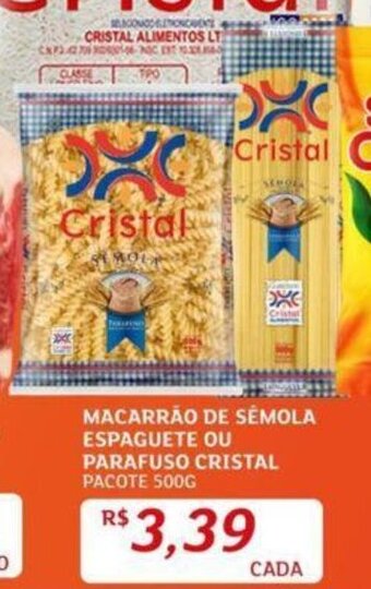 Assaí Atacadista MACARRÃO DE SÉMOLA ESPAGUETE OU PARAFUSO CRISTAL PACOTE 500G oferta