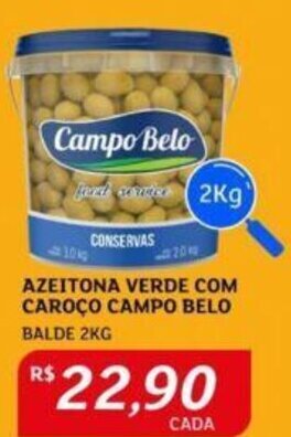 Assaí Atacadista AZEITONA VERDE COM CAROÇO CAMPO BELO BALDE 2KG oferta