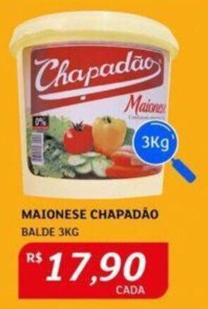 MAIONESE CHAPADÃO BALDE 3KG