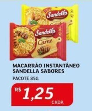 Assaí Atacadista MACARRÃO INSTANTÁNEO SANDELLA SABORES PACOTE 85G oferta