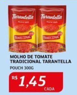 Assaí Atacadista MOLHO DE TOMATE TRADICIONAL TARANTELLA POUCH 300G oferta