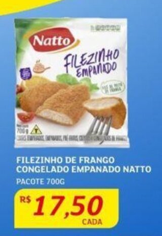 Assaí Atacadista FILEZINHO DE FRANGO CONGELADO EMPANADO NATTO PACOTE 700G oferta