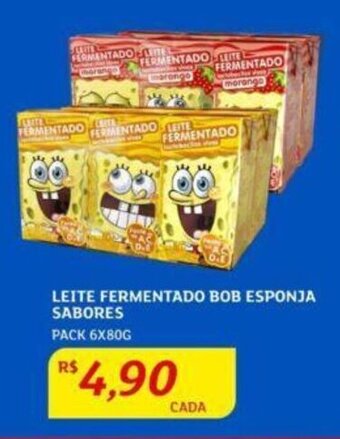 Assaí Atacadista LEITE FERMENTADO BOB ESPONJA SABORES PACK 6X80G oferta