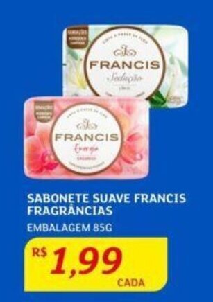Assaí Atacadista SABONETE SUAVE FRANCIS FRAGRÂNCIAS EMBALAGEM 85G oferta